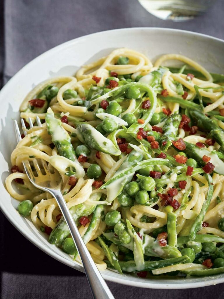 Ina Garten  Spring Green Spaghetti Carbonara