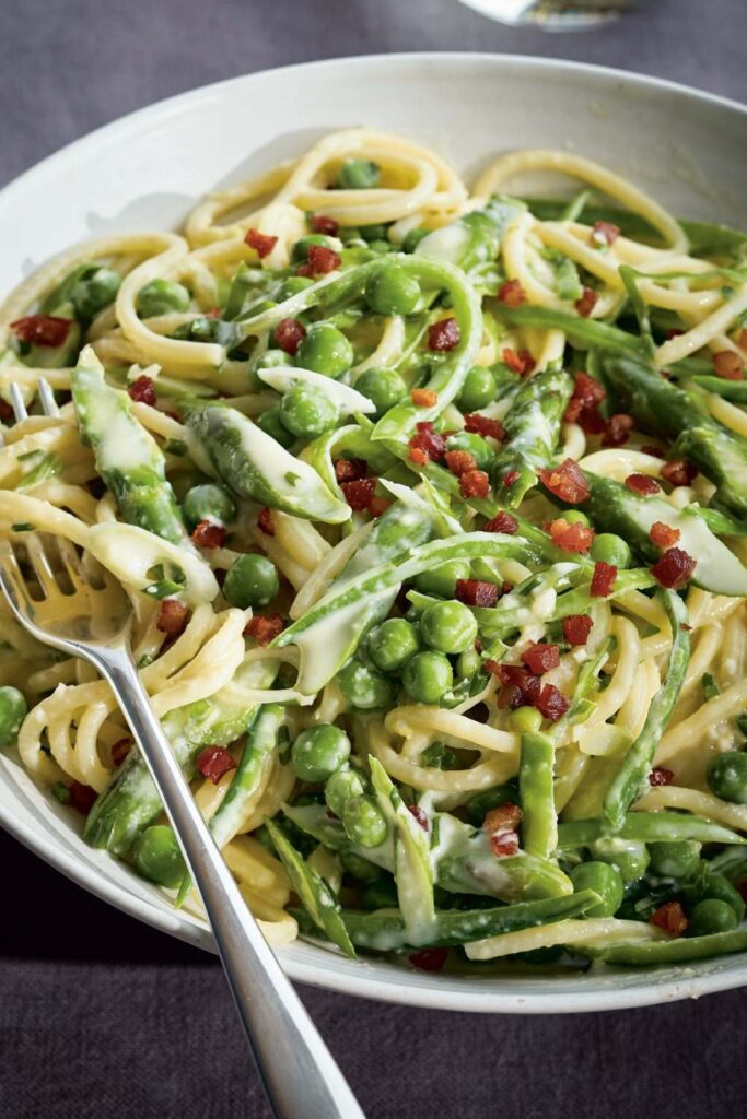 Ina Garten  Spring Green Spaghetti Carbonara