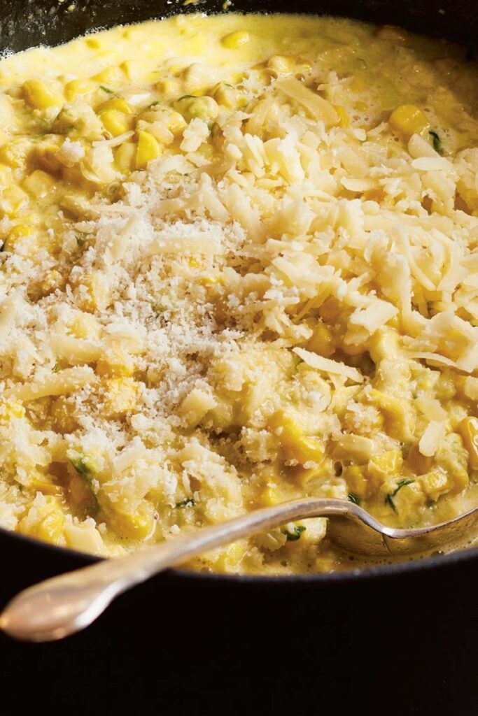 Ina Garten Cheddar & Scallion Creamed Corn