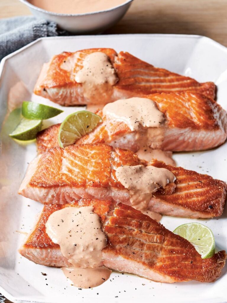 Ina Garten Seared Salmon With Spicy Red Pepper Aioli