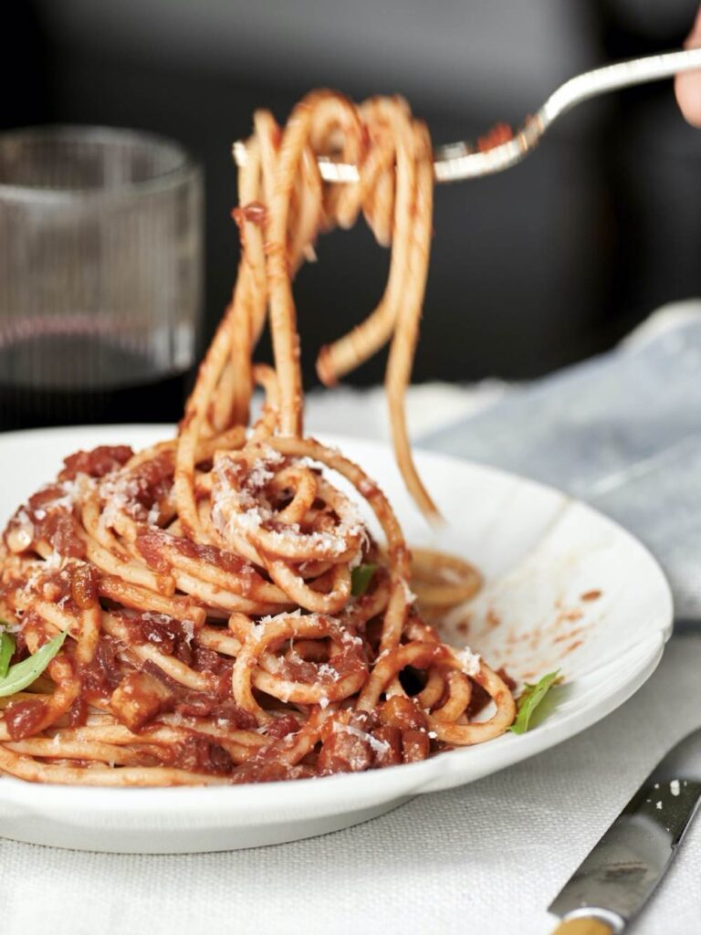 Ina Garten Weeknight Spaghettoni With Tomatoes & Pancetta