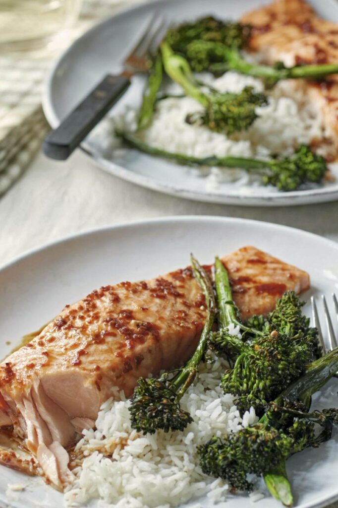 Ina Garten Salmon Teriyaki & Broccolini