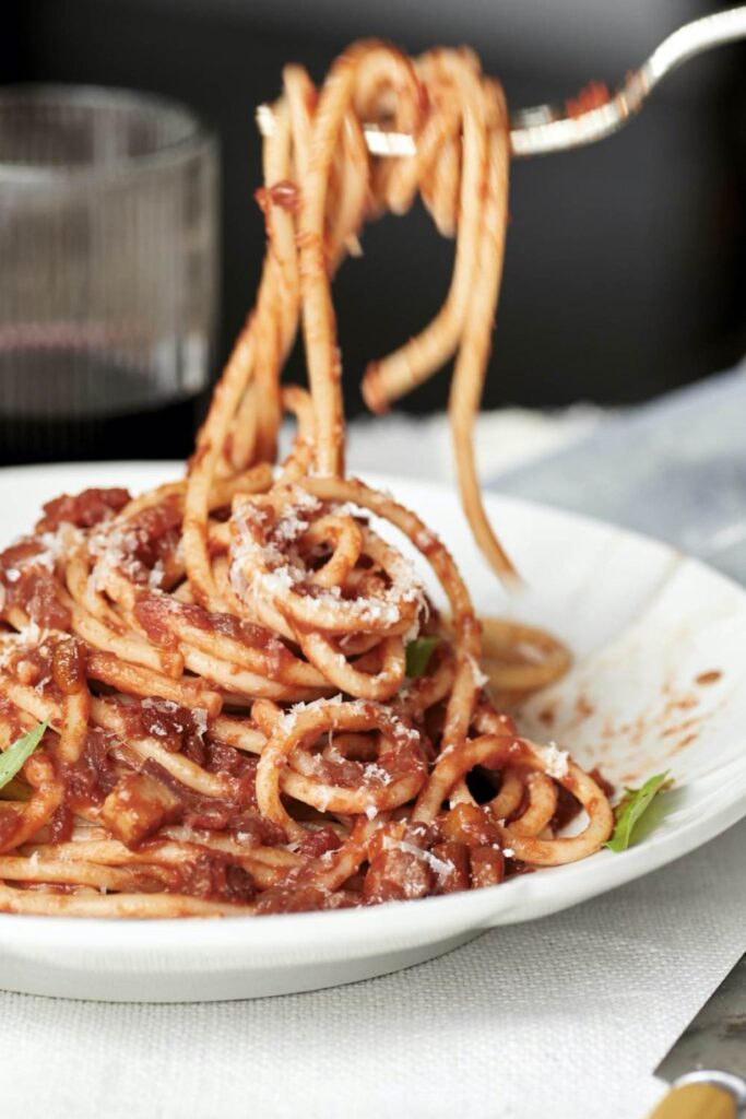 Ina Garten Weeknight Spaghettoni With Tomatoes & Pancetta