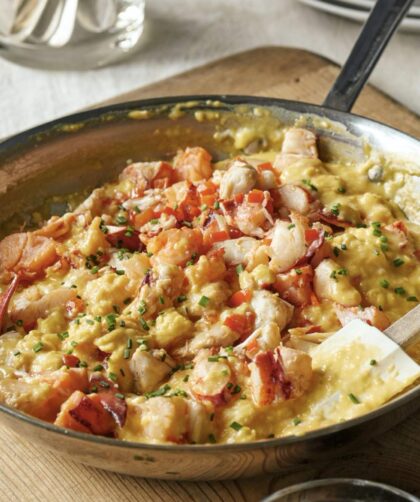 Ina Garten Creamy Eggs With Lobster & Crab