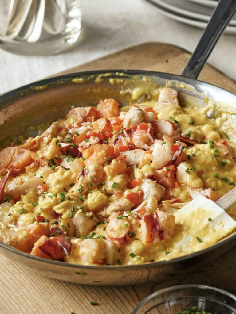 Ina Garten Creamy Eggs With Lobster & Crab