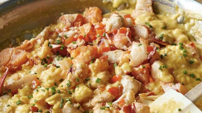 Ina Garten Creamy Eggs With Lobster & Crab