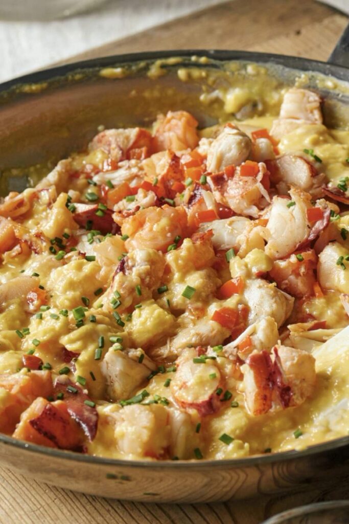 Ina Garten Creamy Eggs With Lobster & Crab