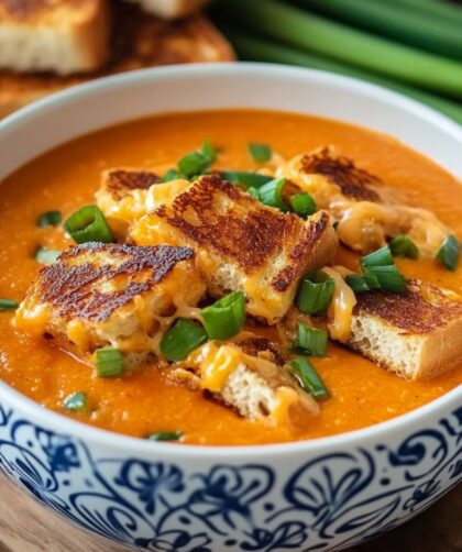 Barefoot Contessa Easy Tomato Soup & Grilled Cheese Croutons