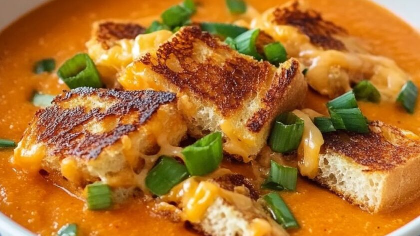 Barefoot Contessa Easy Tomato Soup & Grilled Cheese Croutons