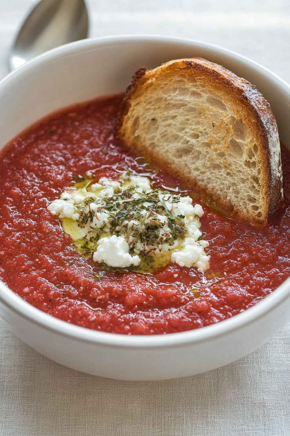 Barefoot Contessa Easy Gazpacho & Goat Cheese Croutons