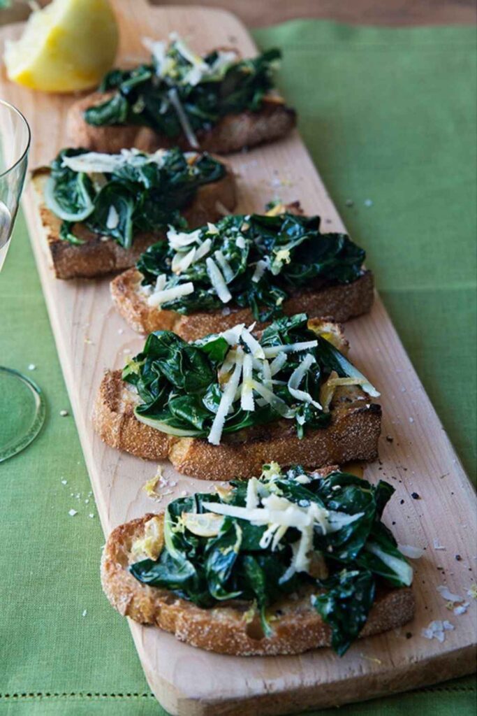Barefoot Contessa Bruschettas With Sautéed Chard