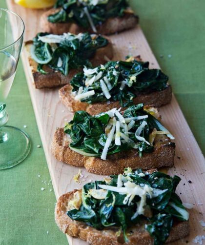 Barefoot Contessa Bruschettas With Sautéed Chard