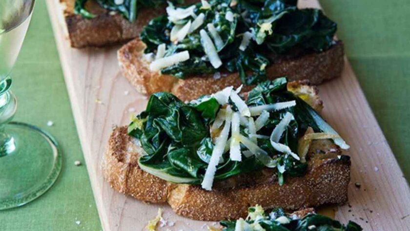 Barefoot Contessa Bruschettas With Sautéed Chard